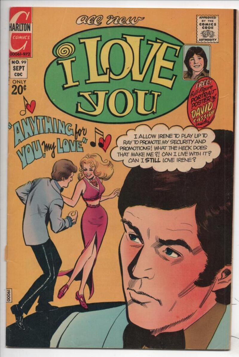 I LOVE YOU #99, VG+, Charlton, David Cassidy, 1972