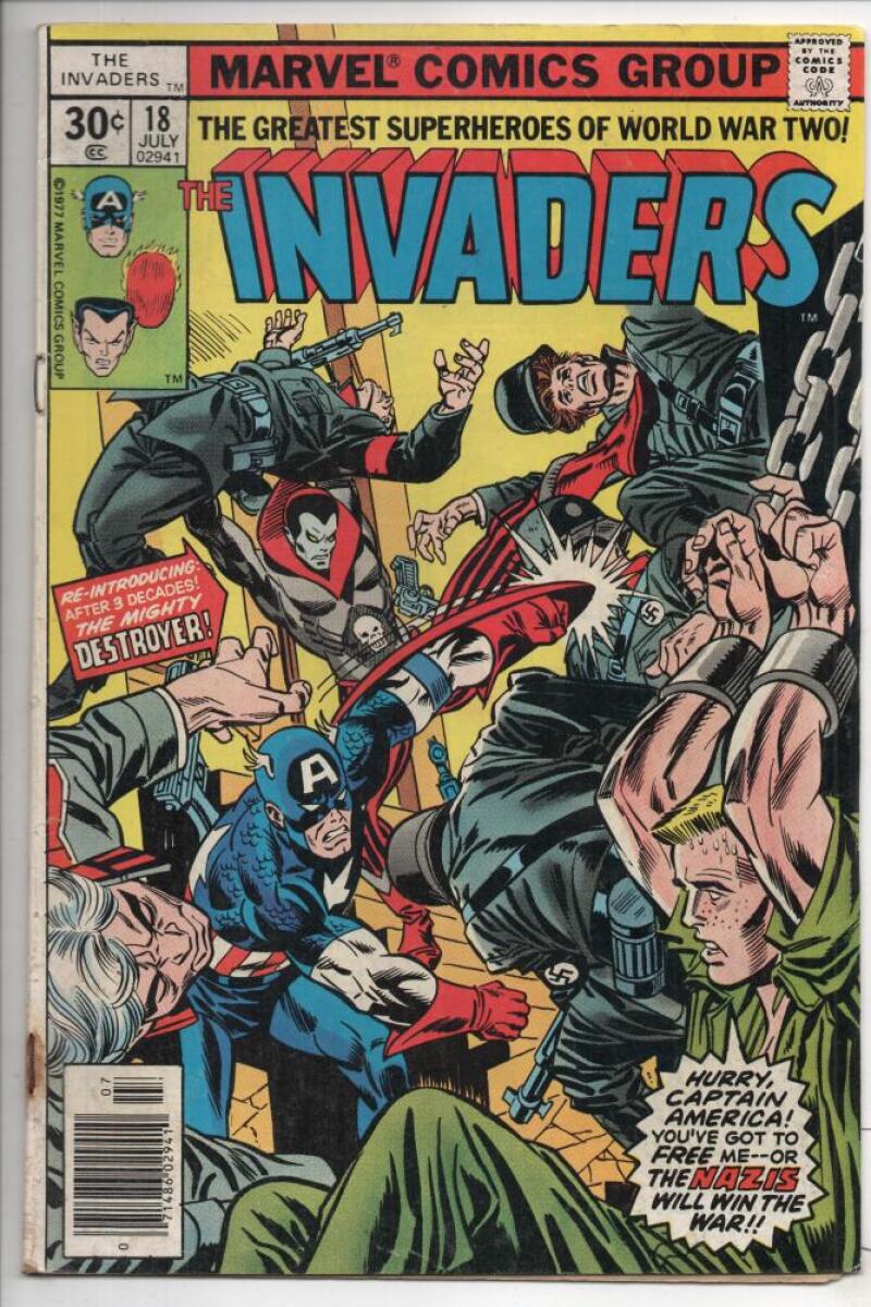 INVADERS #18, VG/FN, Captain America, Sub-Mariner, 1975 1977, more in store