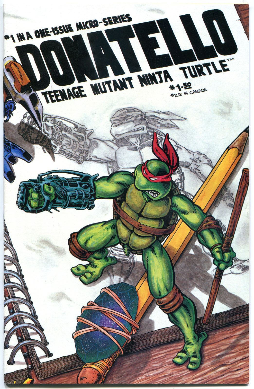 Donatello Micro Series TEENAGE MUTANT NINJA TURTLES #1, VF+, 1986, Eastman, TMNT